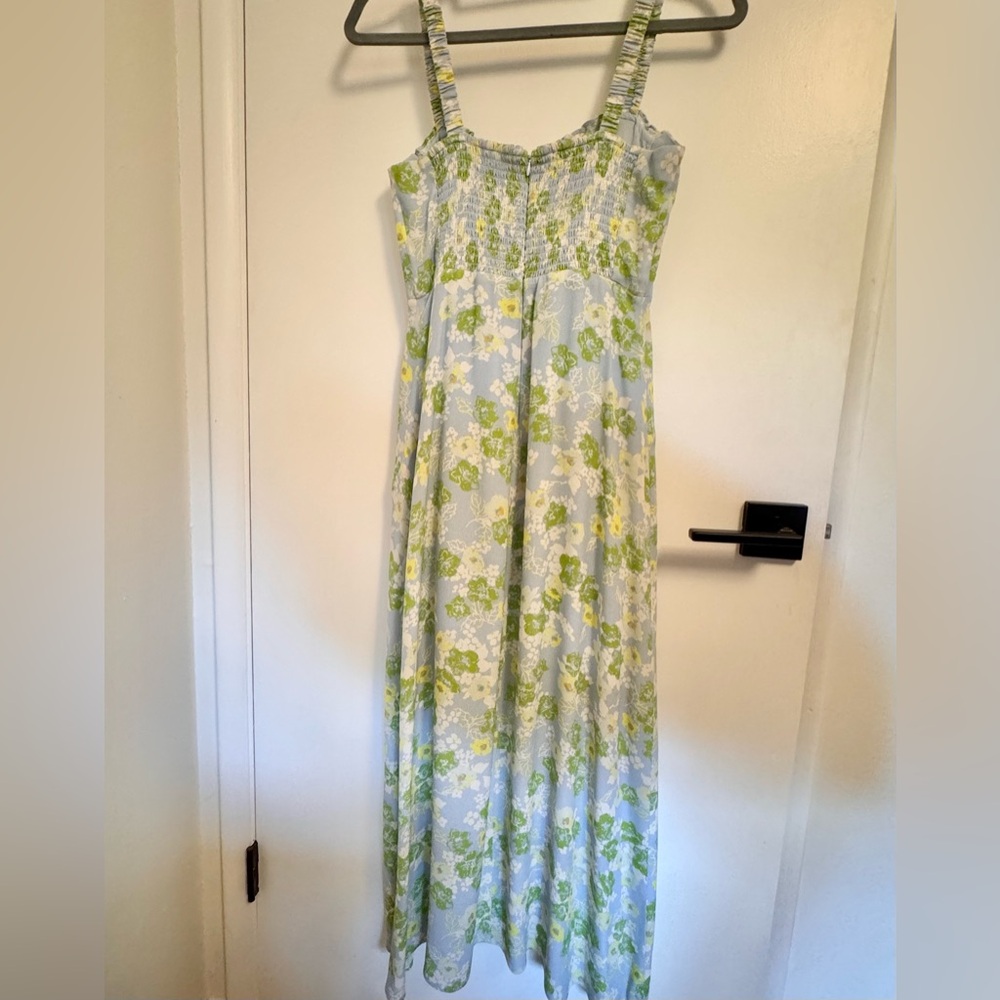 Astr Floral Midi Dress - Green and White - Picture 6 of 6